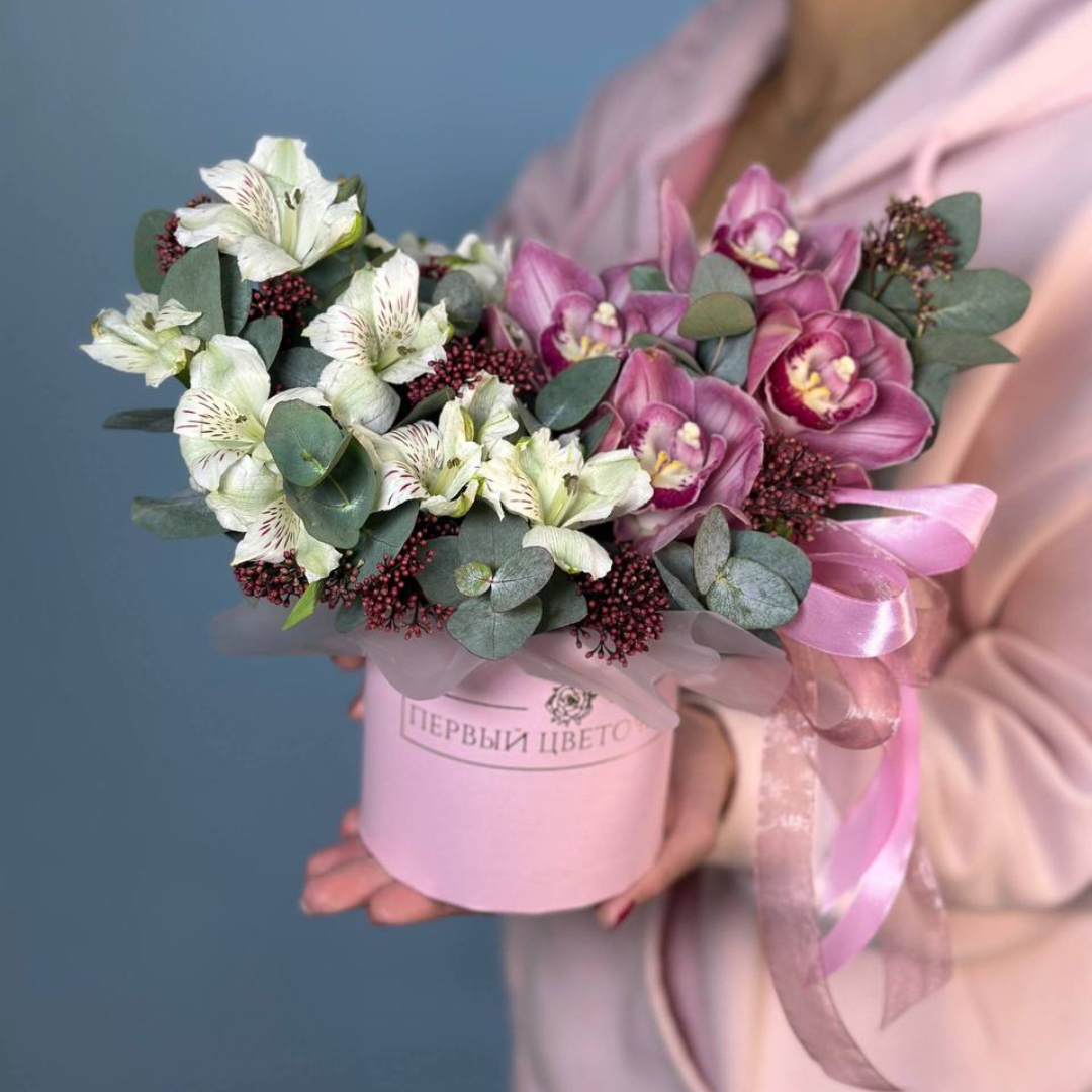 Мини композиция с орхидей 