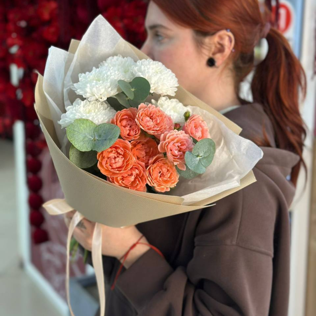 Мини букет с эвкалиптом 