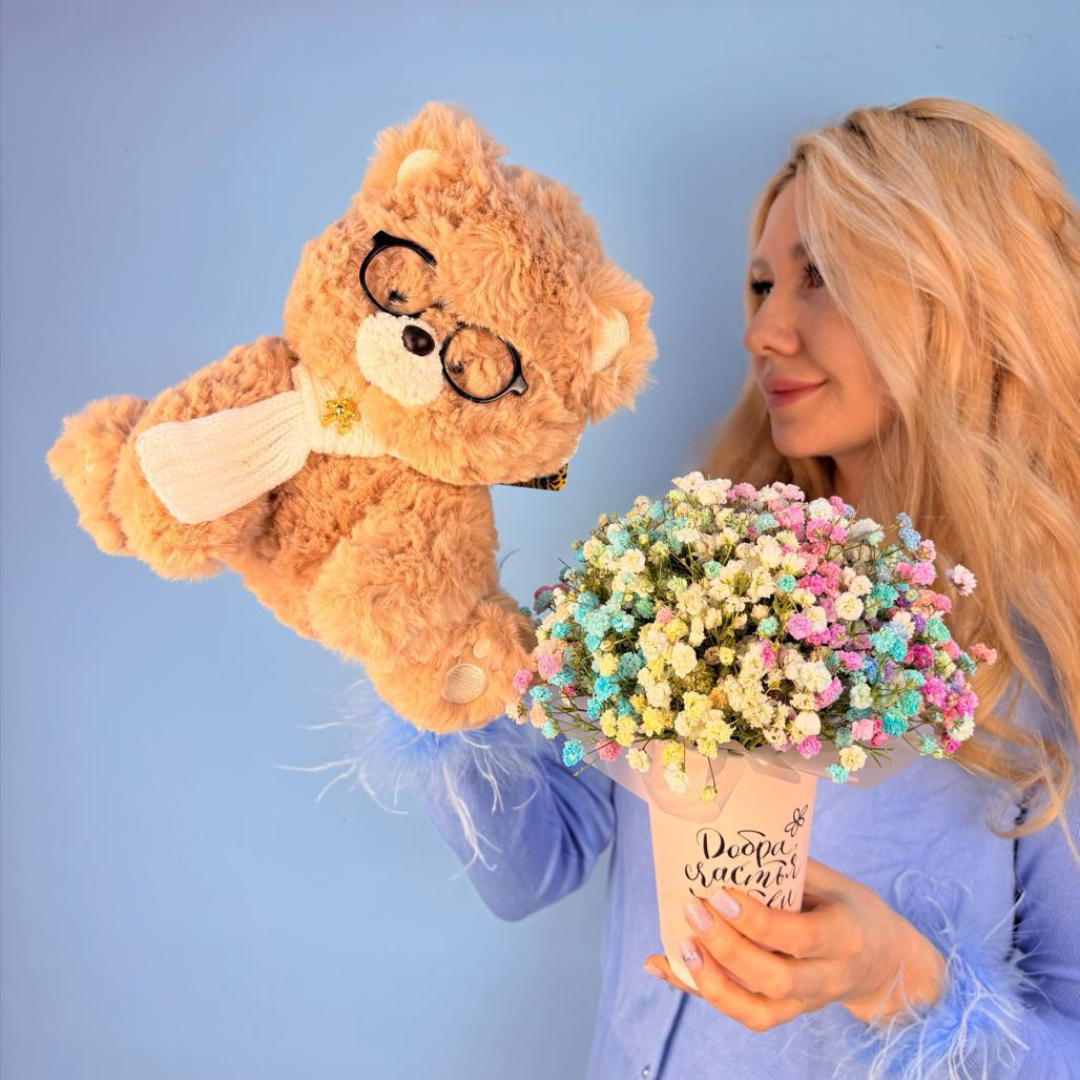 Набор Мишка + Композиция в стакане 