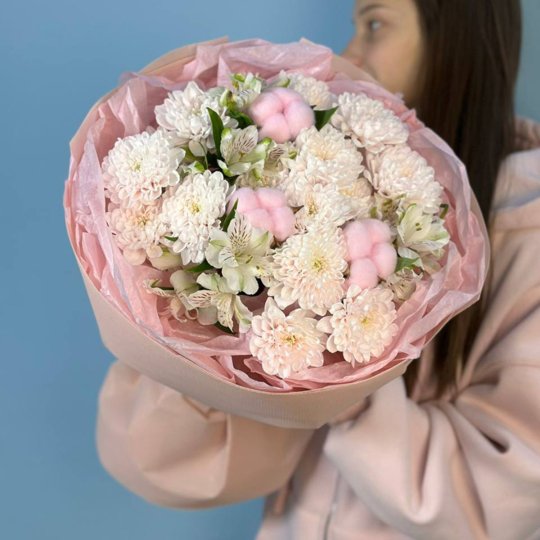 Букет с хлопком