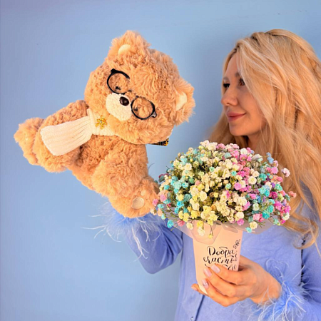 Набор Мишка + Композиция в стакане 