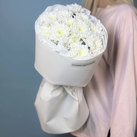 3 белоснежные хризантемы