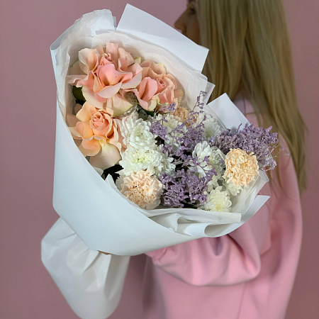 Букет Нежный с Французской розой 