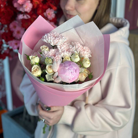 Мини Букет с пионом