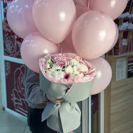 Букет с Гортензией и Герберами